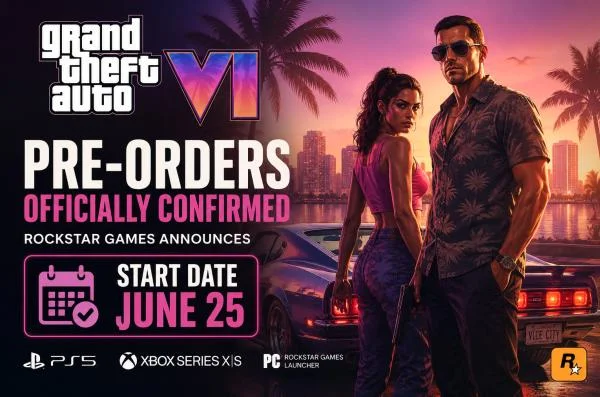 Cover image for game update: GTA 6 Pre-Orders Officially Confirmed: Rockstar Games Announces June 25 Start Date